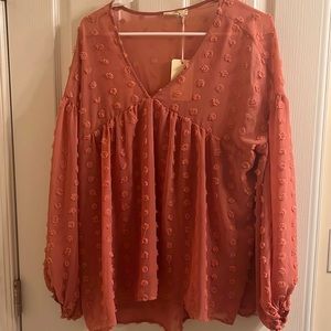Pink babydoll top. Entro. Large. NWT.